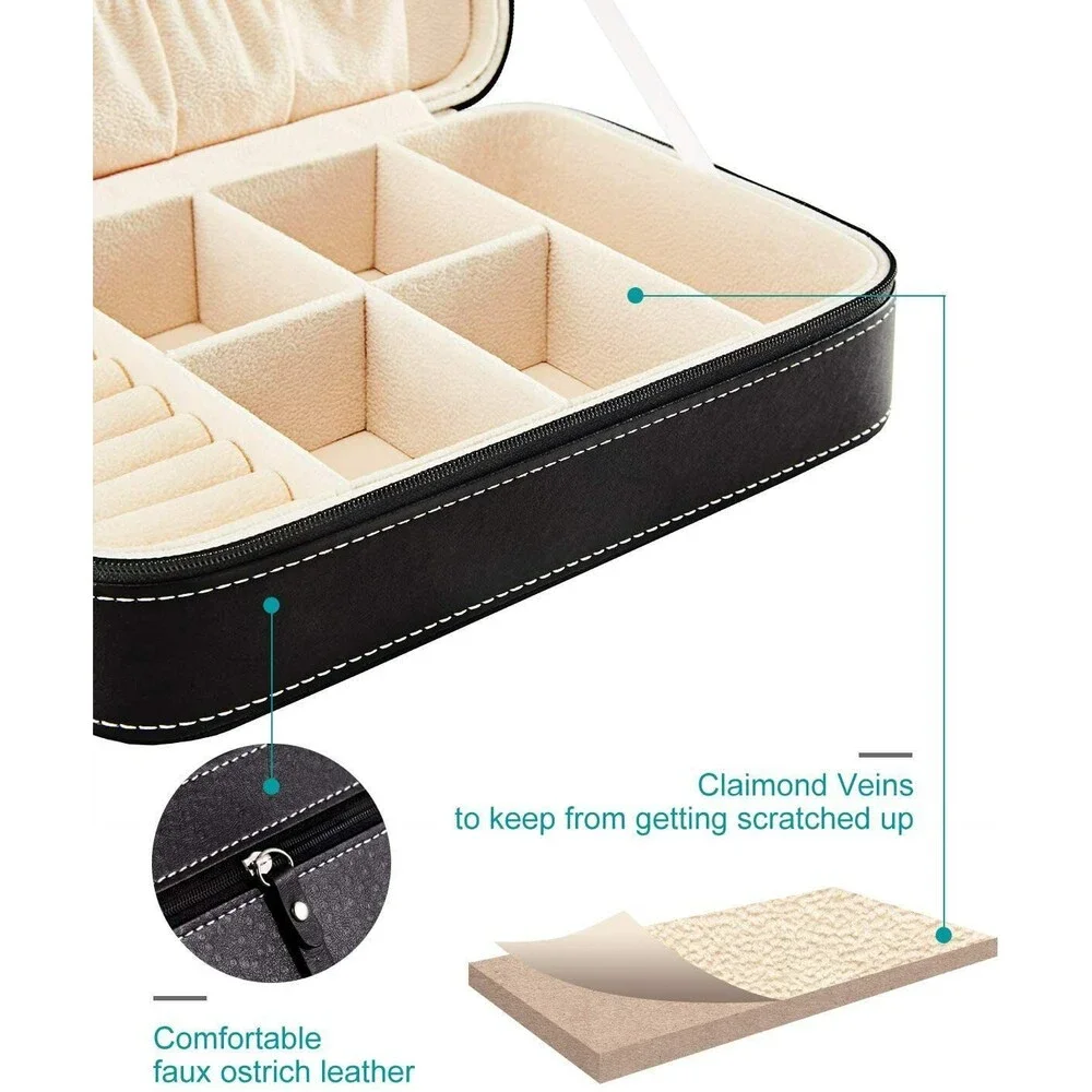 Jewelry Box for Women, Leather Jewelry Storage Box Necklace Organizer & Earring